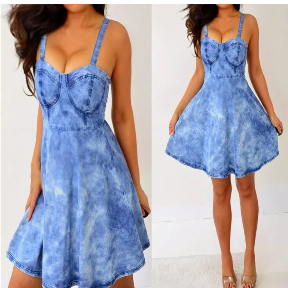 Rue21 Blue Jean Denim Acid Dress 0 1 XS NWT - Picture 1 of 6